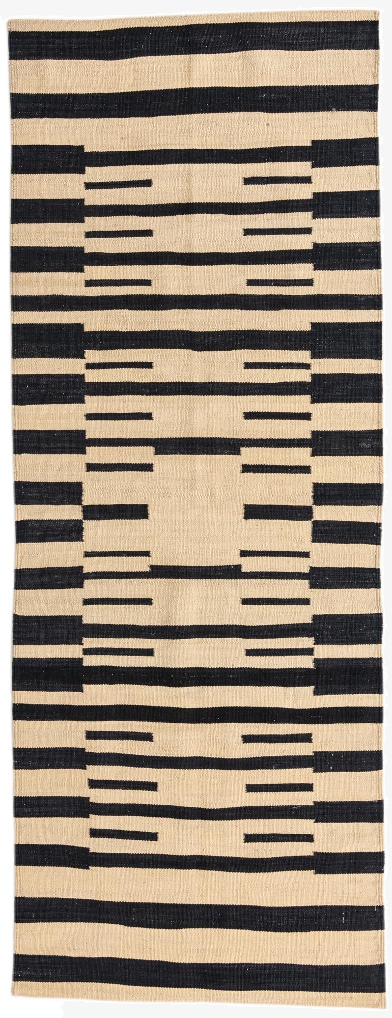  2' 10 x 7' 9  Hand Woven Kilim Modern Wool Runner Rug