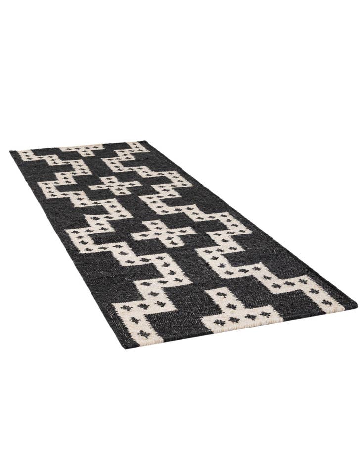 Detail image of  2' x 6' 1  Hand Woven Kilim Wool Runner Rug