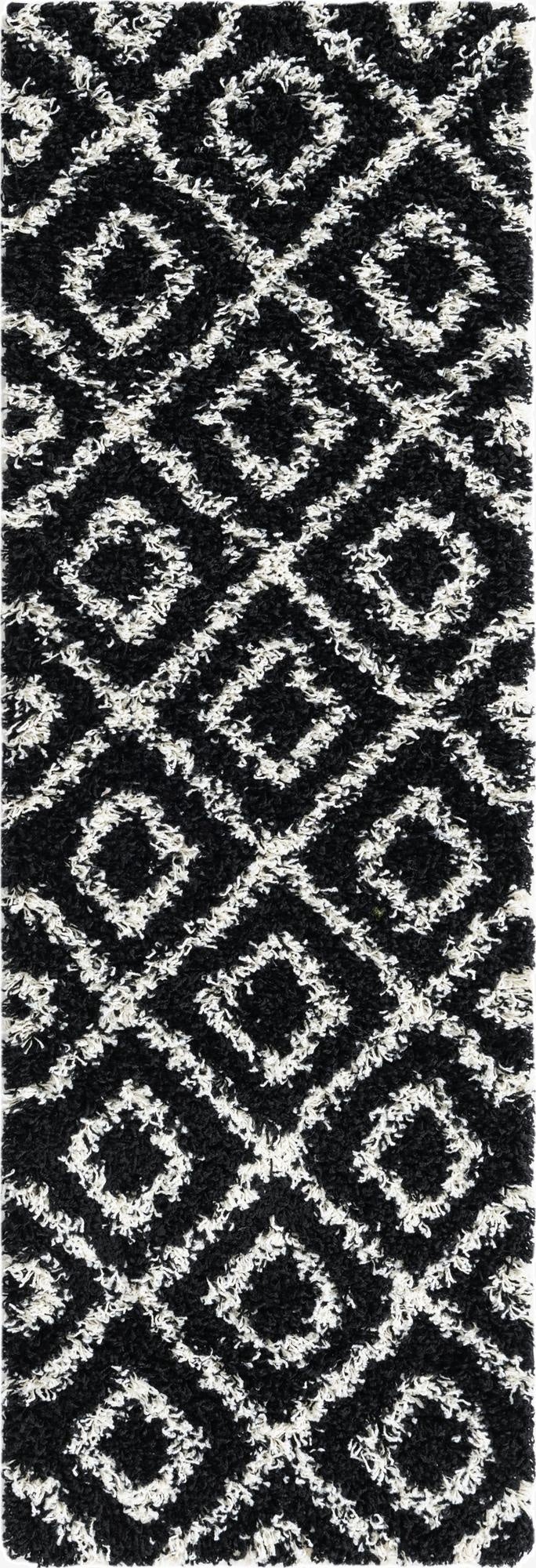  2' x 6' Lattice Shag Runner Rug