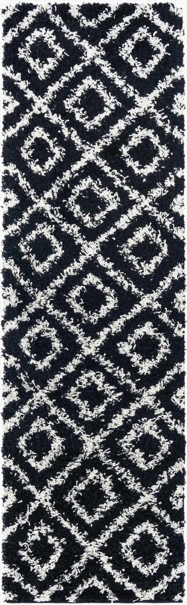  2' x 7' Lattice Shag Runner Rug