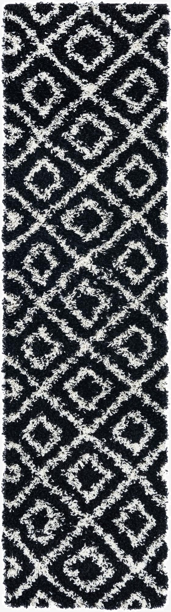  2' x 8' Lattice Shag Runner Rug