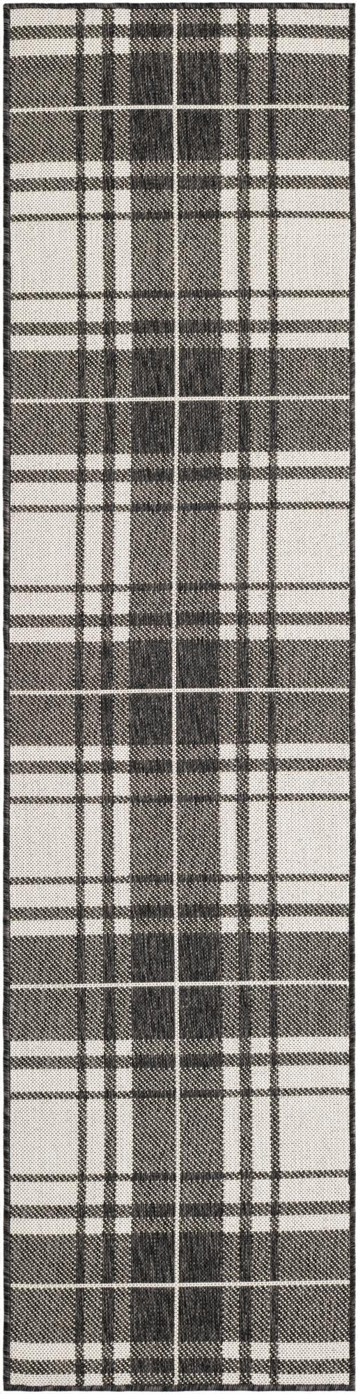  2' x 8'  Washable Checkered Indoor / Outdoor Runner Rug
