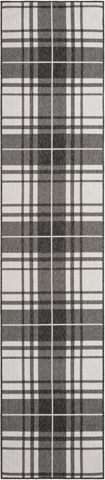  2' 7 x 12'  Washable Checkered Indoor / Outdoor Runner Rug