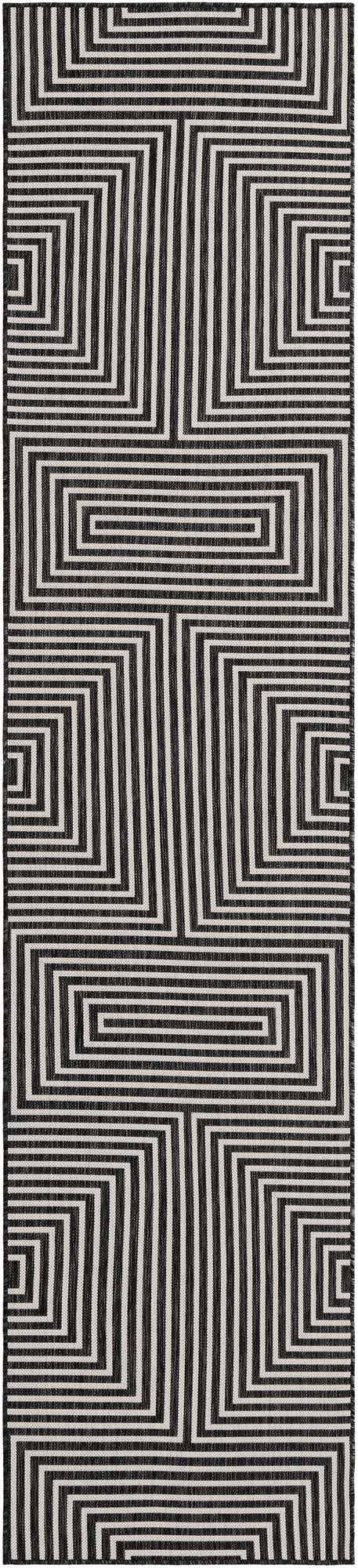  2' 7 x 12'  Washable Modern Indoor / Outdoor Runner Rug
