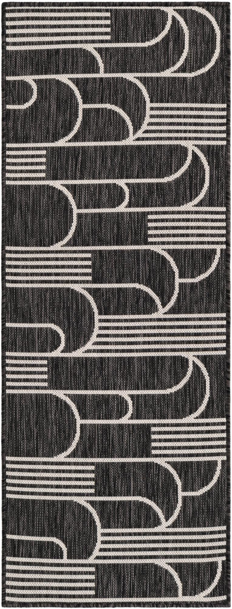  2' x 5' 3  Washable Modern Indoor / Outdoor Runner Rug