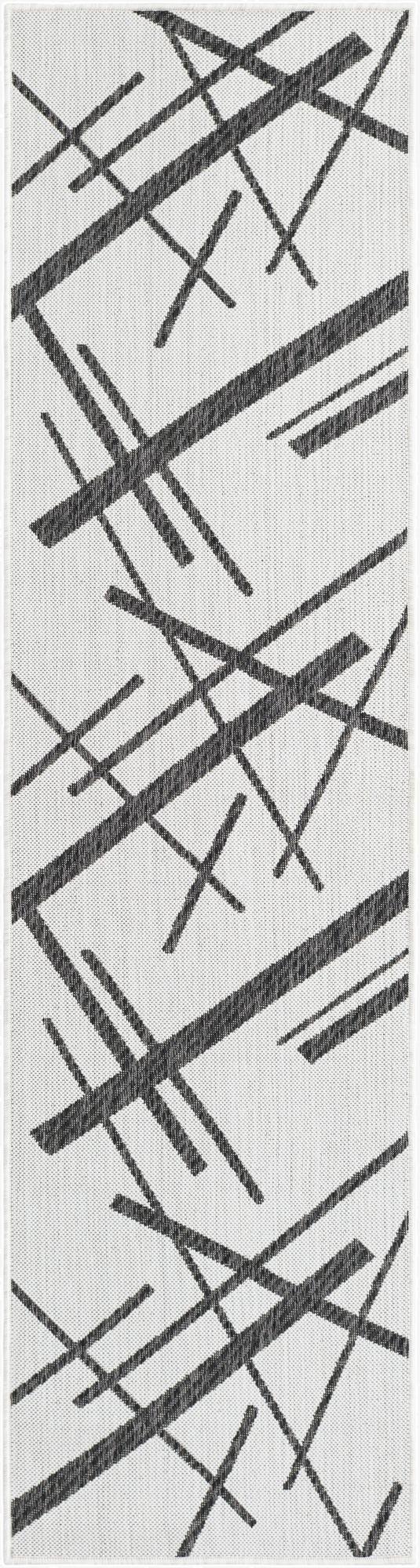  2' x 8'  Washable Modern Indoor / Outdoor Runner Rug