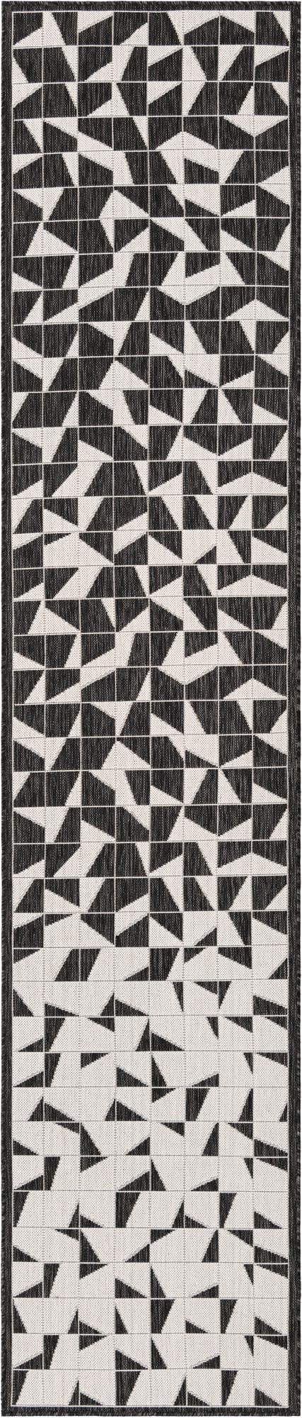  2' 7 x 12'  Washable Modern Indoor / Outdoor Runner Rug