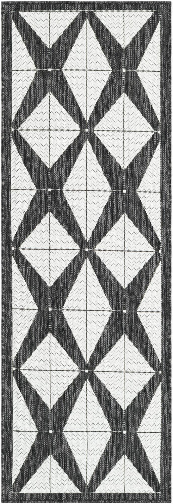  2' x 6'  Washable Modern Indoor / Outdoor Runner Rug