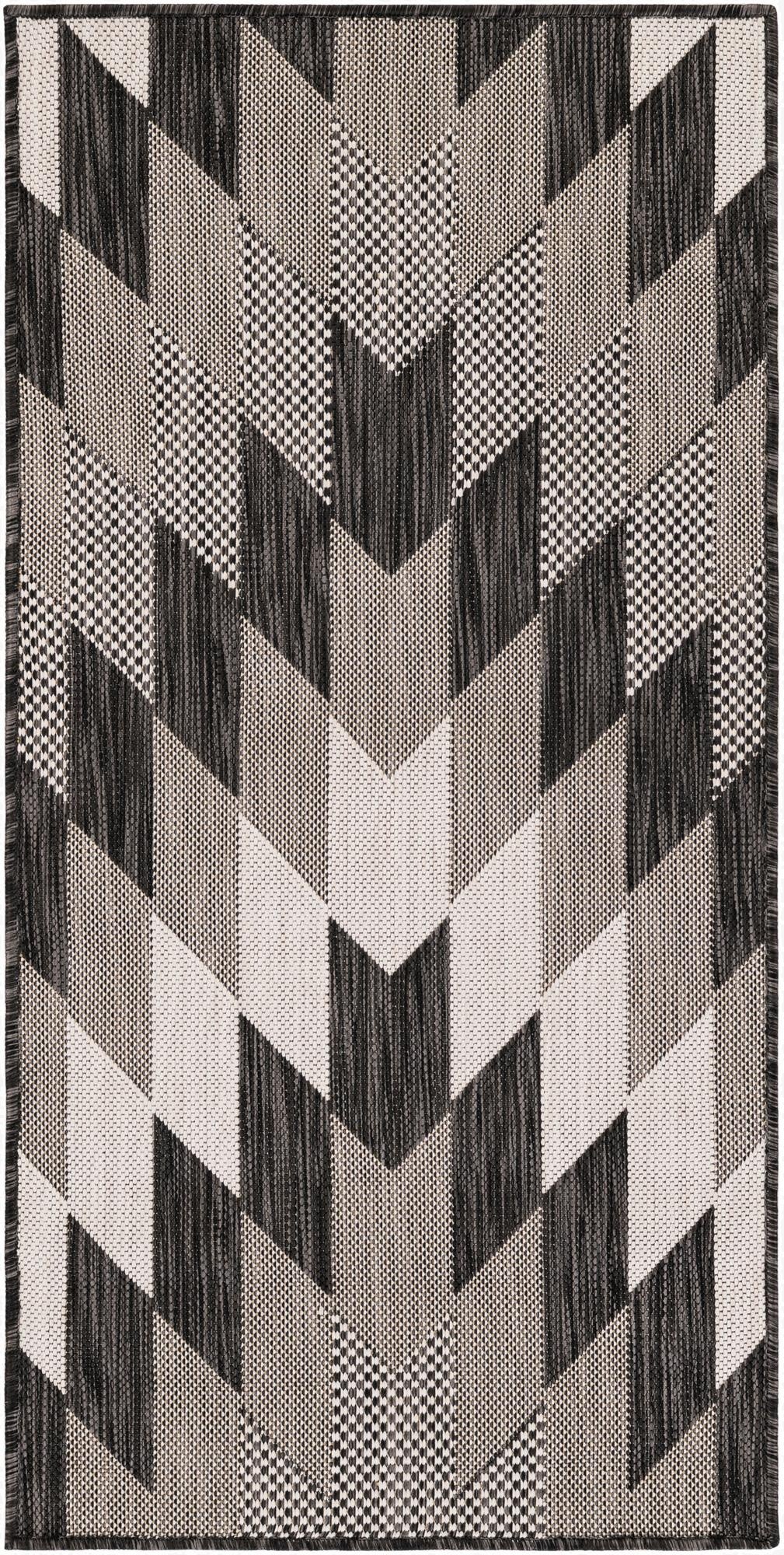  2' x 4'  Washable Modern Indoor / Outdoor Runner Rug