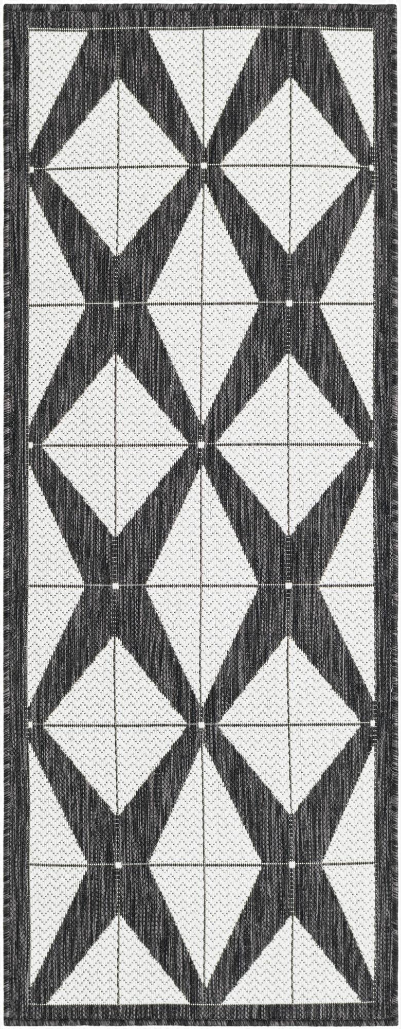  2' x 5' 3  Washable Modern Indoor / Outdoor Runner Rug