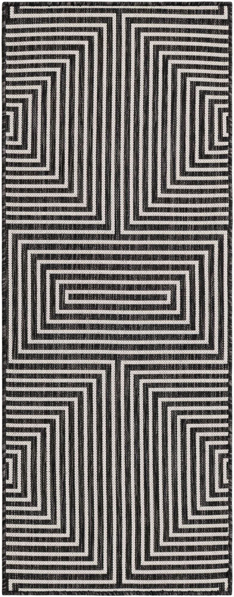  2' x 5' 3  Washable Modern Indoor / Outdoor Runner Rug