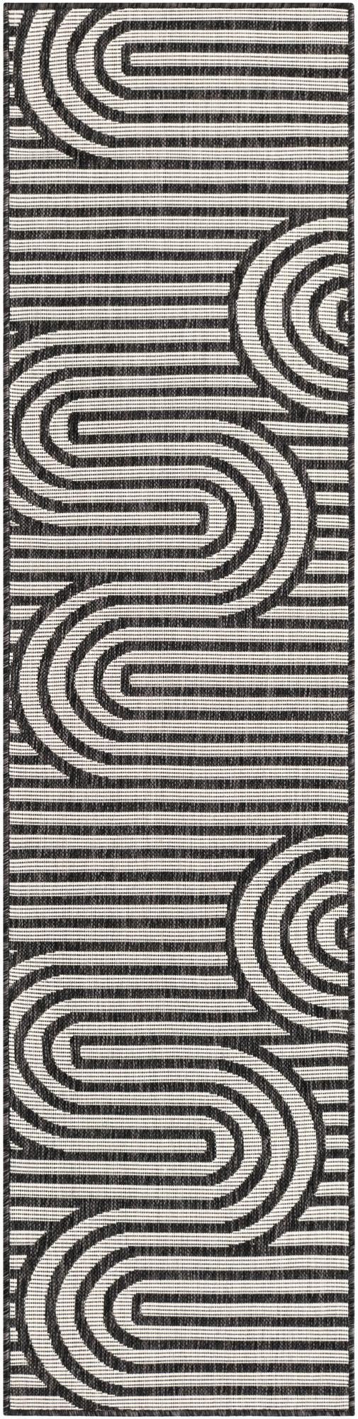  2' x 8'  Washable Modern Indoor / Outdoor Runner Rug