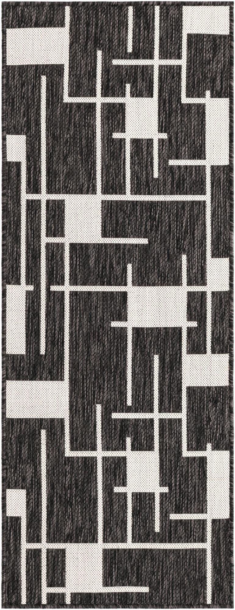  2' x 5' 3  Washable Modern Indoor / Outdoor Runner Rug