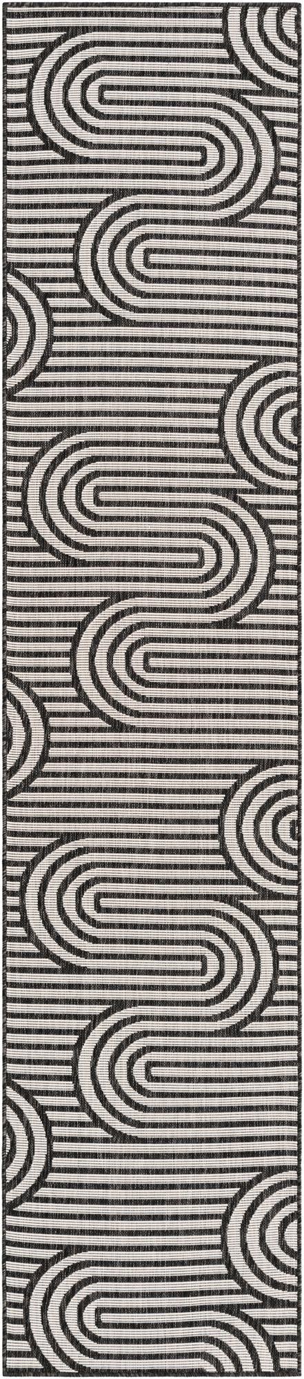  2' 7 x 12'  Washable Modern Indoor / Outdoor Runner Rug