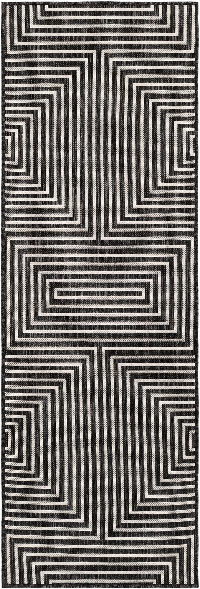  2' x 6'  Washable Modern Indoor / Outdoor Runner Rug