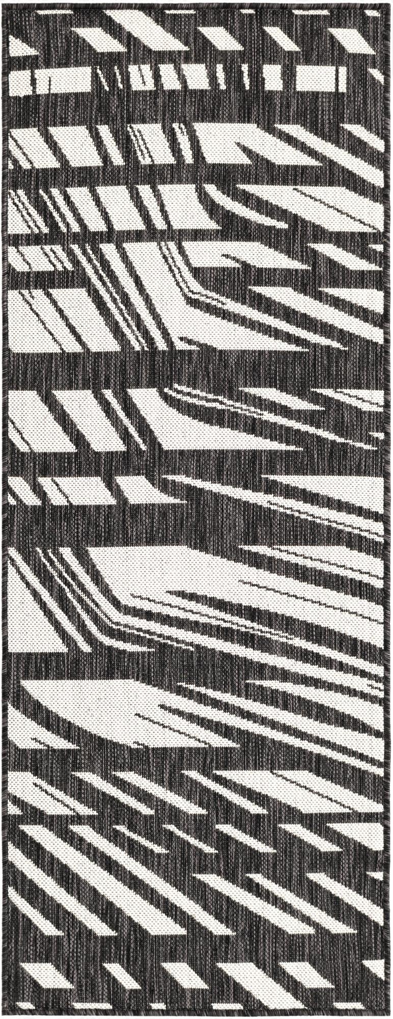  2' x 5' 3  Washable Modern Indoor / Outdoor Runner Rug