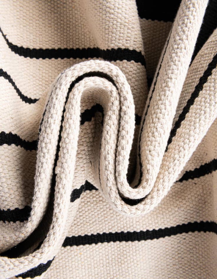 Detail image of  7' 1 x 7' 1  Hand Woven Chindi Cotton Square Rug