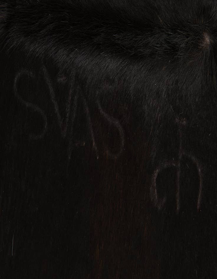 Detail image of  4' 8 x 5' 1 Cowhide Leather Square Rug