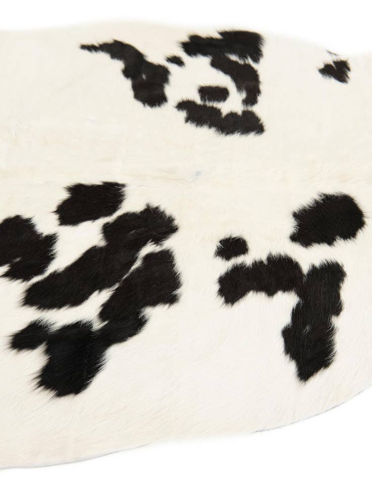 Detail image of  4' 11 x 5' 7 Cowhide Leather Square Rug