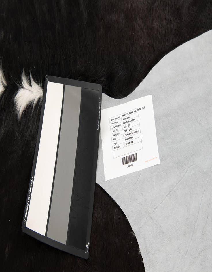 Detail image of  6' x 6' 2 Cowhide Leather Square Rug