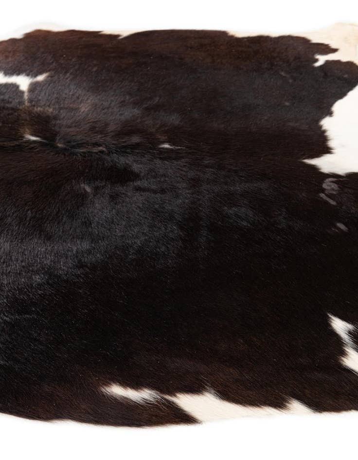 Detail image of  5' x 5' 2 Cowhide Leather Square Rug