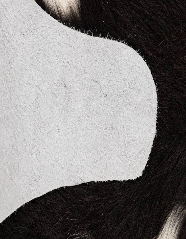 Detail image of  5' x 5' 2 Cowhide Leather Square Rug