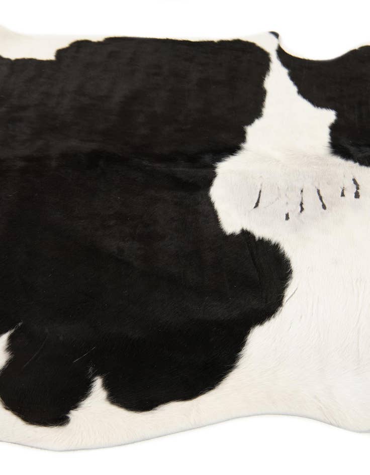 Detail image of  5' 3 x 5' 6 Cowhide Leather Square Rug