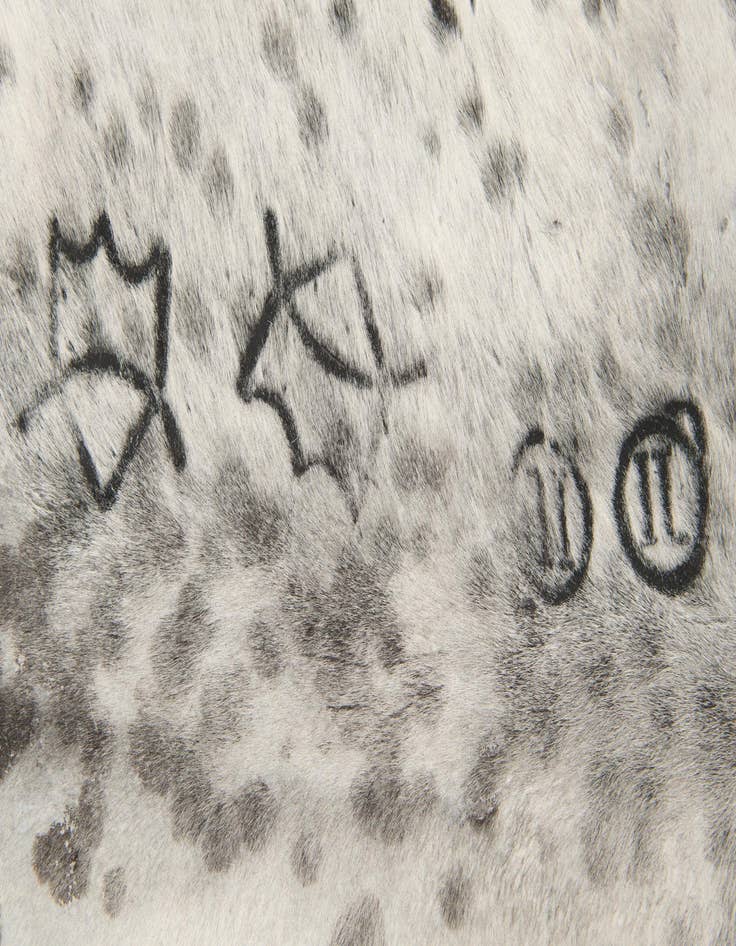 Detail image of  5' 1 x 5' 8 Cowhide Leather Square Rug