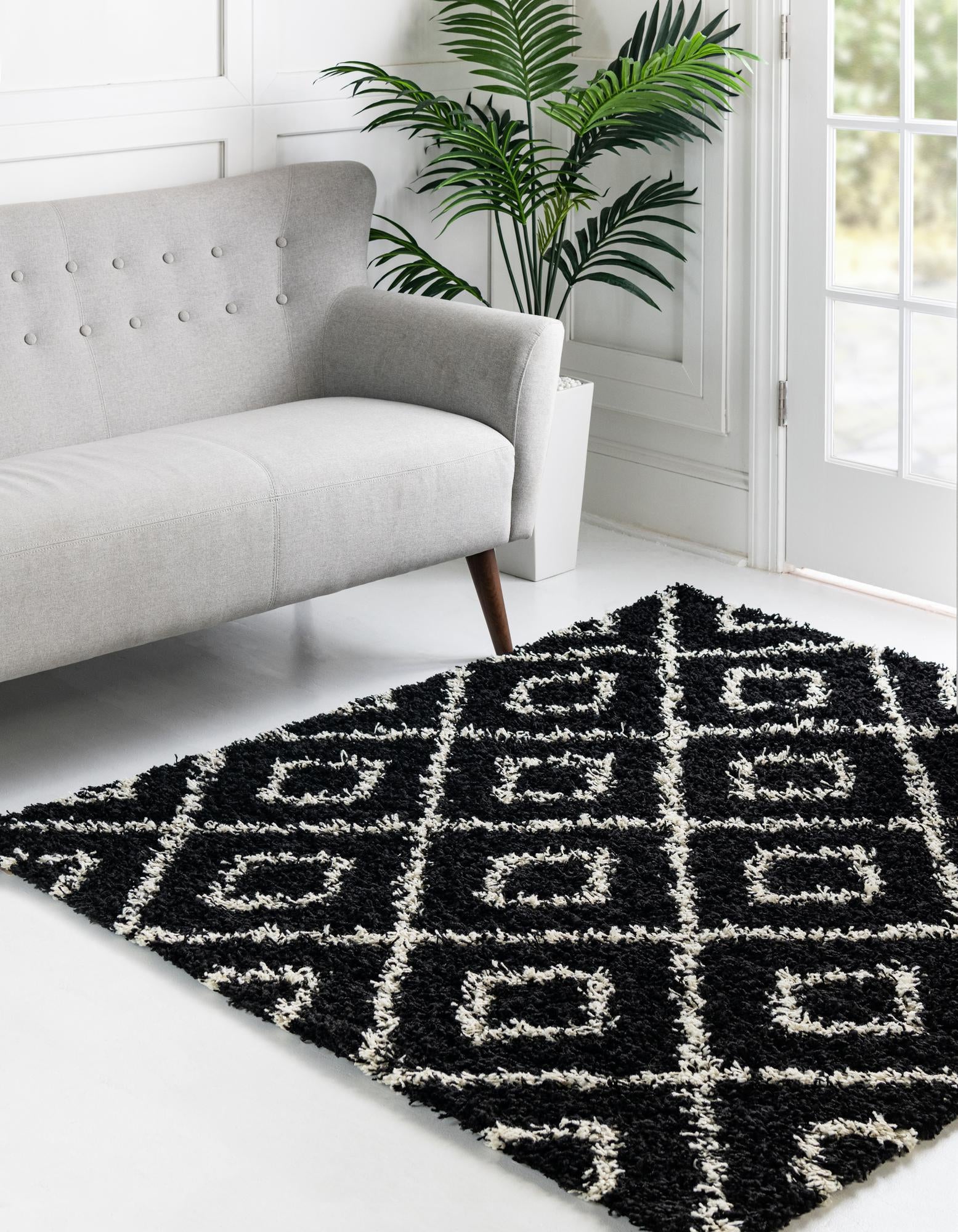  3' 3 x 3' 3 Lattice Shag Square Rug