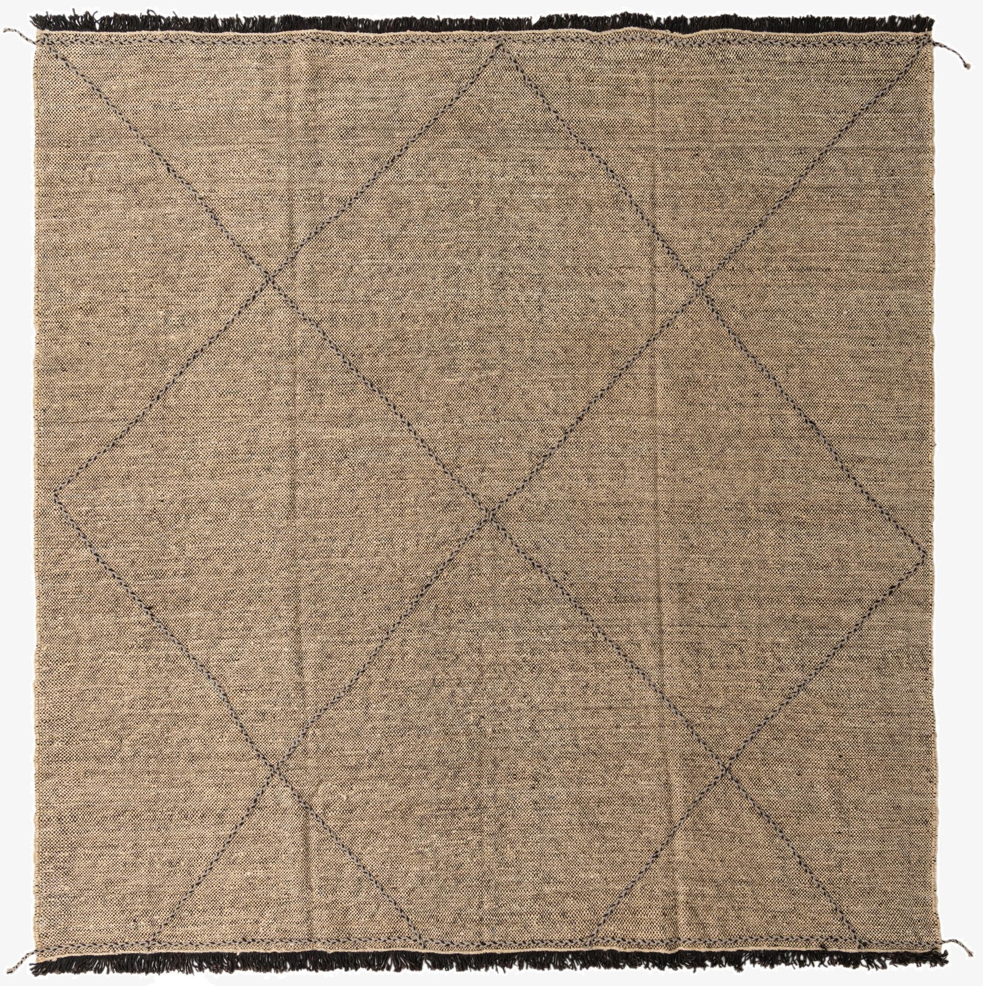  9' 3 x 9' 8  Hand Knotted Moroccan Wool Square Rug