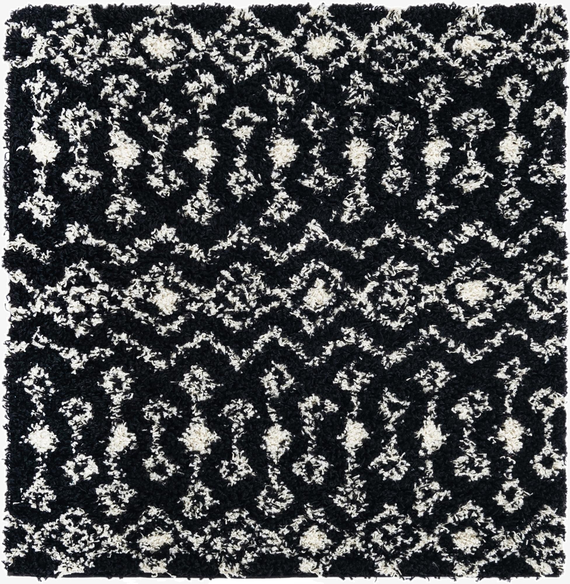  4' x 4' Moroccan Trellis Shag Square Rug
