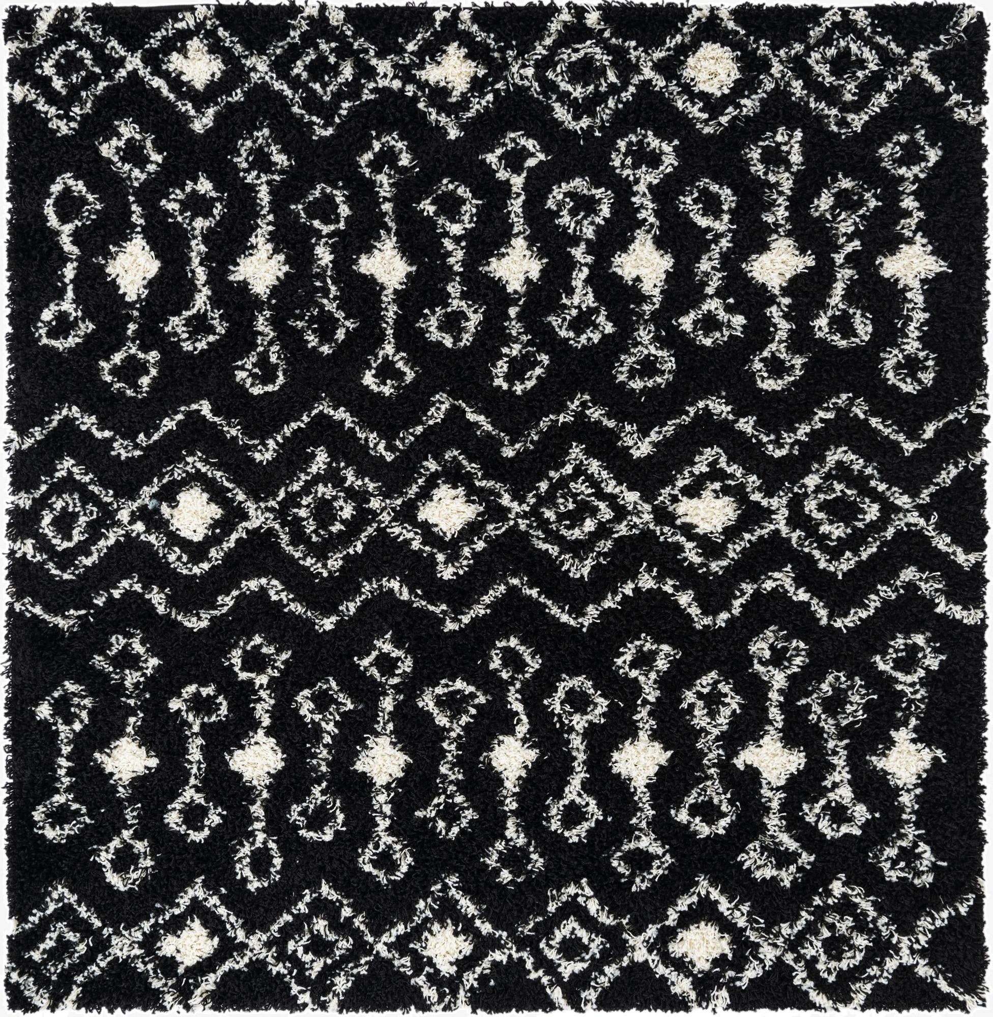  6' x 6' Moroccan Trellis Shag Square Rug