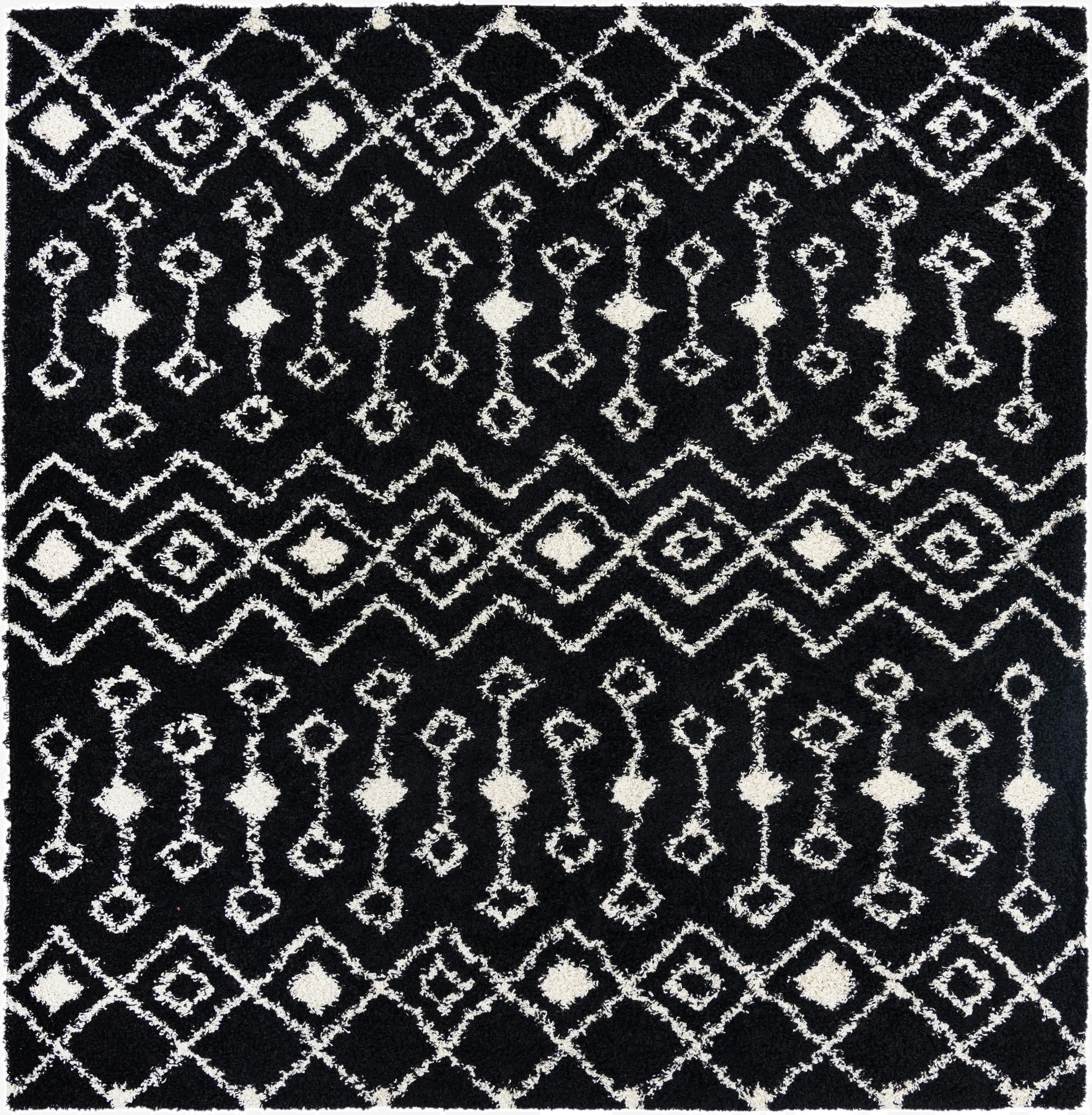  10' x 10' Moroccan Trellis Shag Square Rug