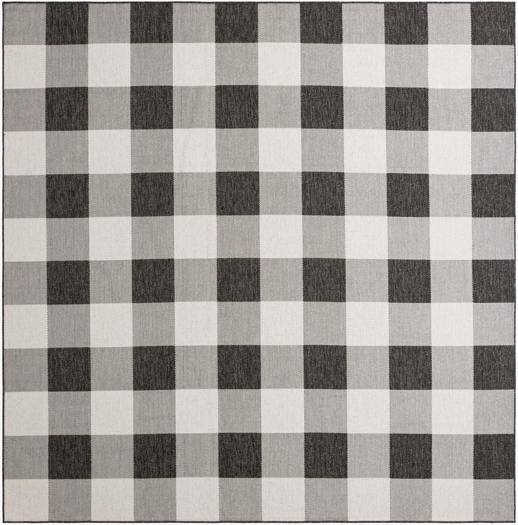  10' x 10'  Washable Checkered Indoor / Outdoor Square Rug