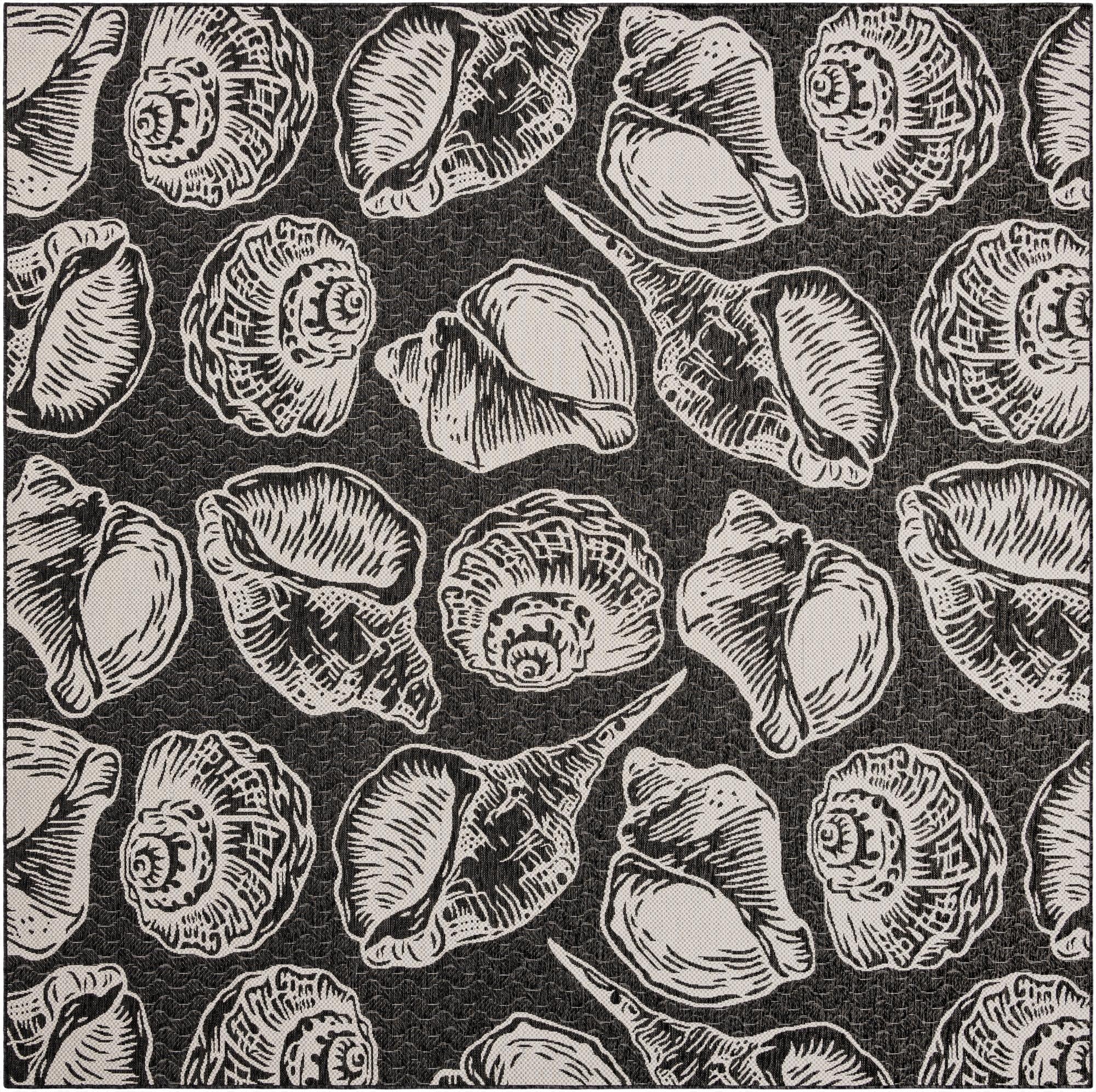  10' x 10'  Washable Coastal Indoor / Outdoor Square Rug