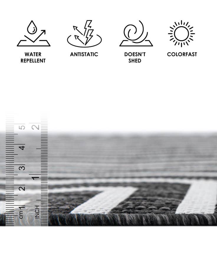 Detail image of  10' x 10'  Washable Modern Indoor / Outdoor Square Rug