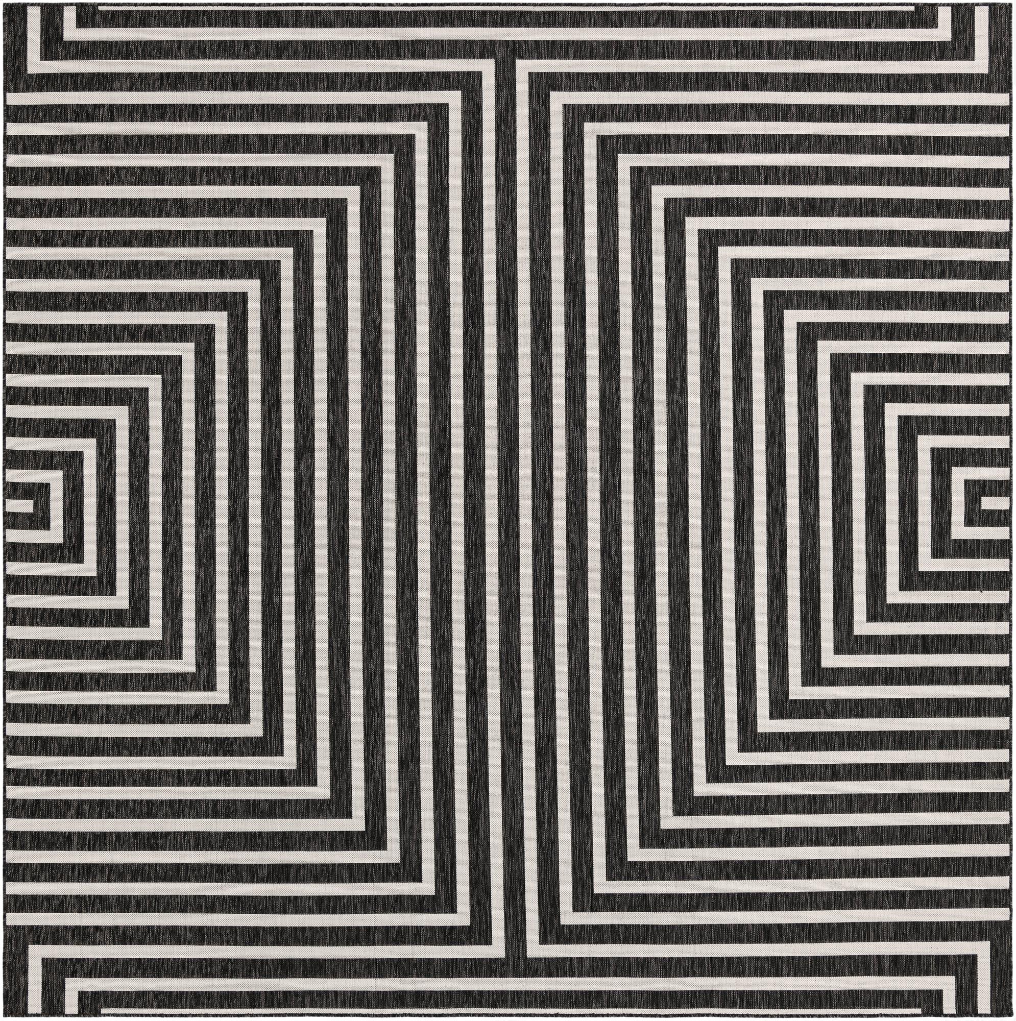  10' x 10'  Washable Modern Indoor / Outdoor Square Rug