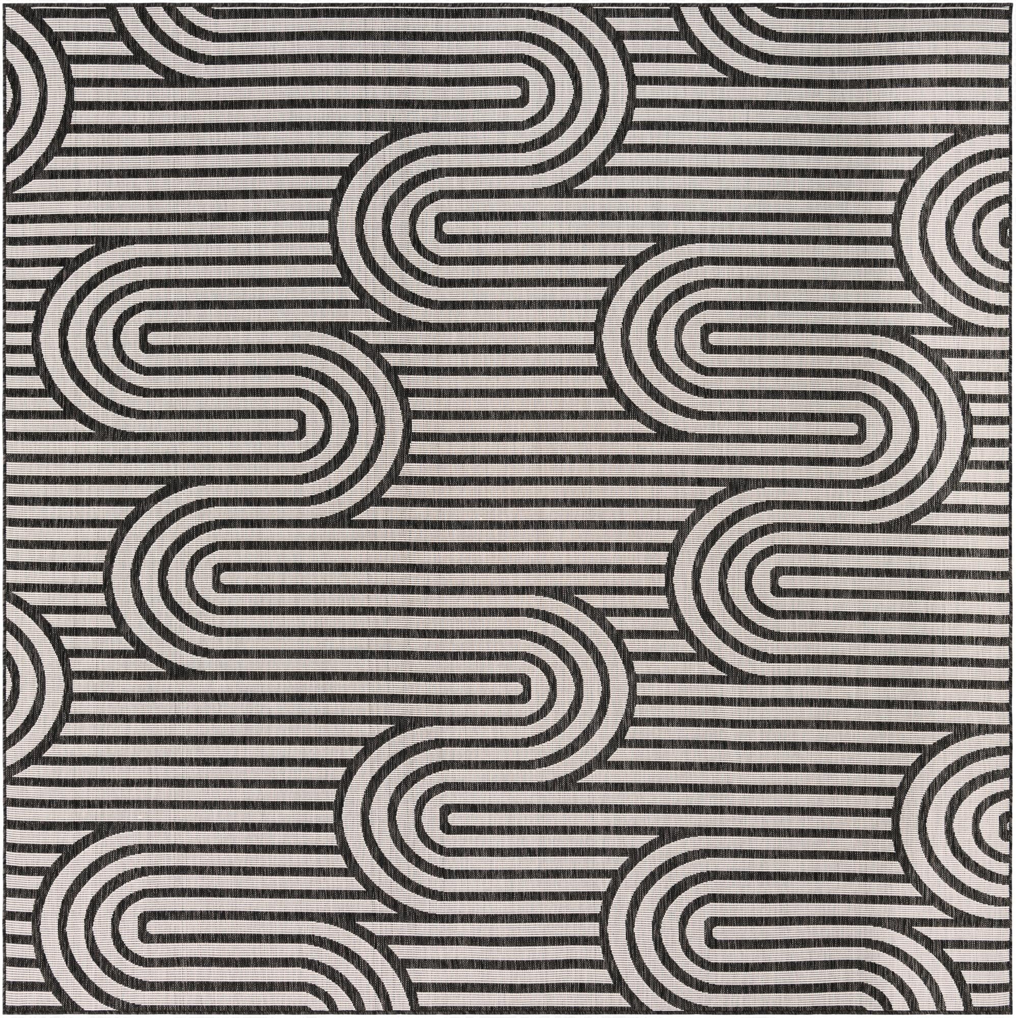  10' x 10'  Washable Modern Indoor / Outdoor Square Rug