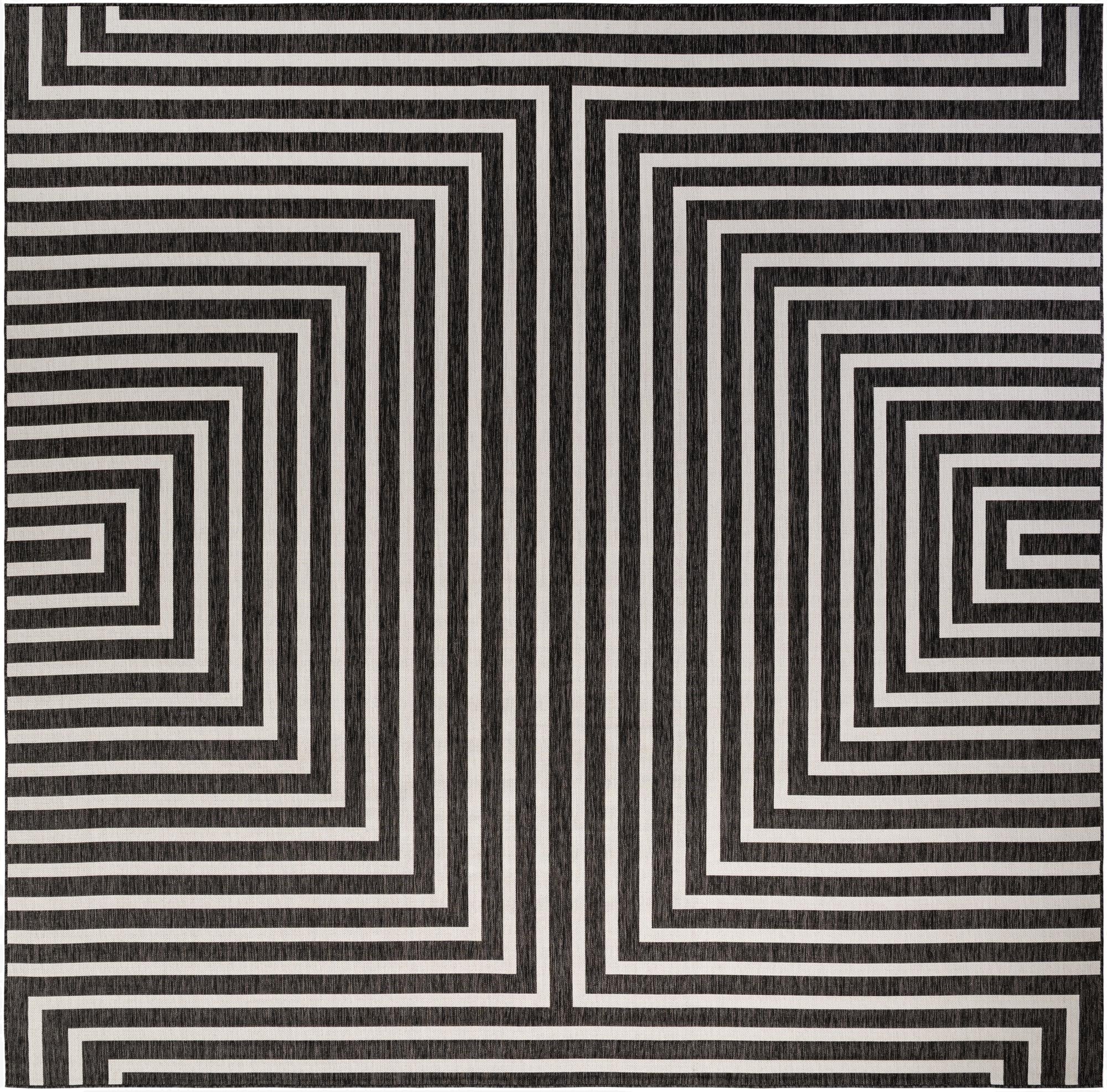 13' x 13'  Washable Modern Indoor / Outdoor Square Rug