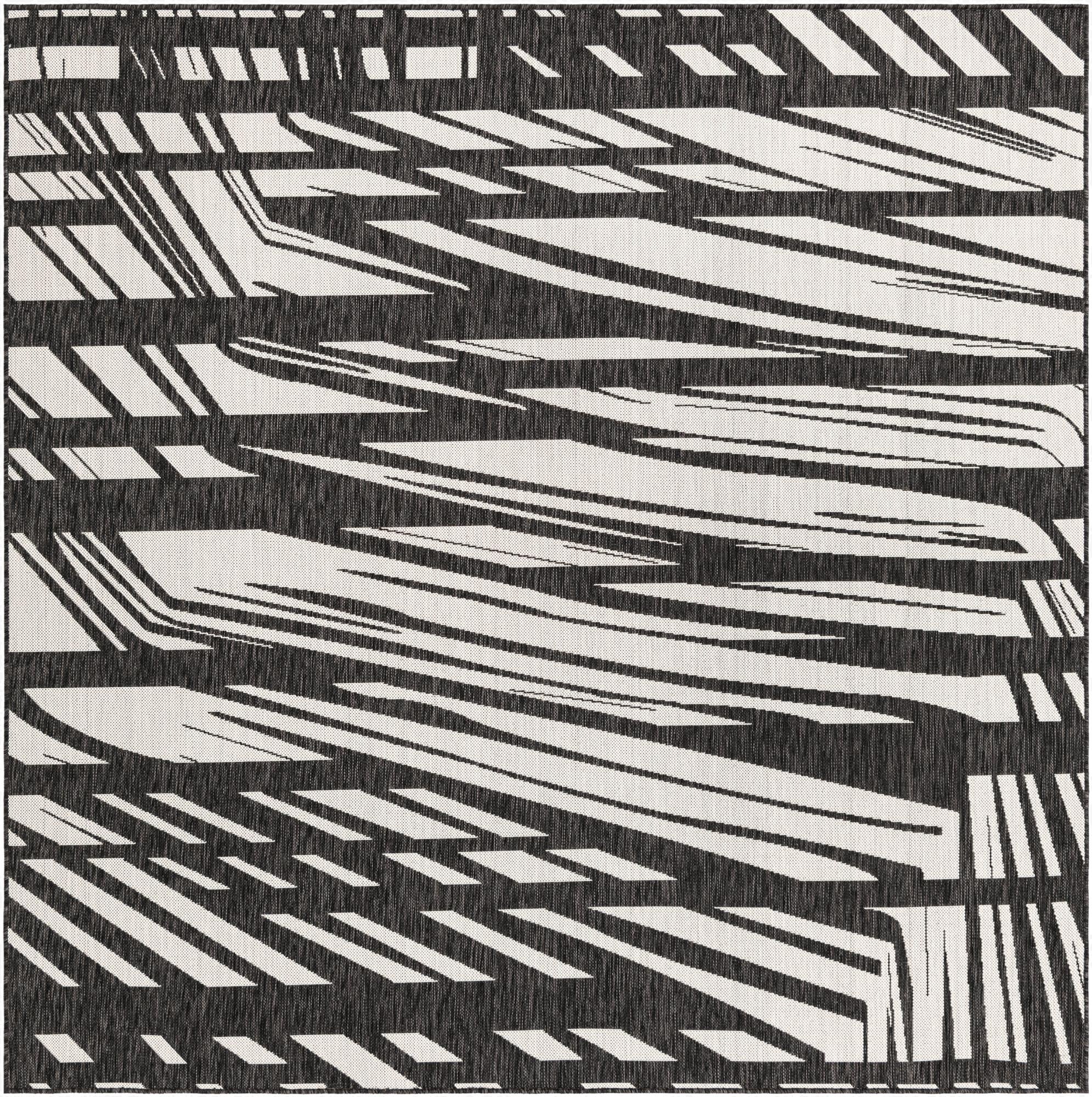  7' 10 x 7' 10  Washable Modern Indoor / Outdoor Square Rug