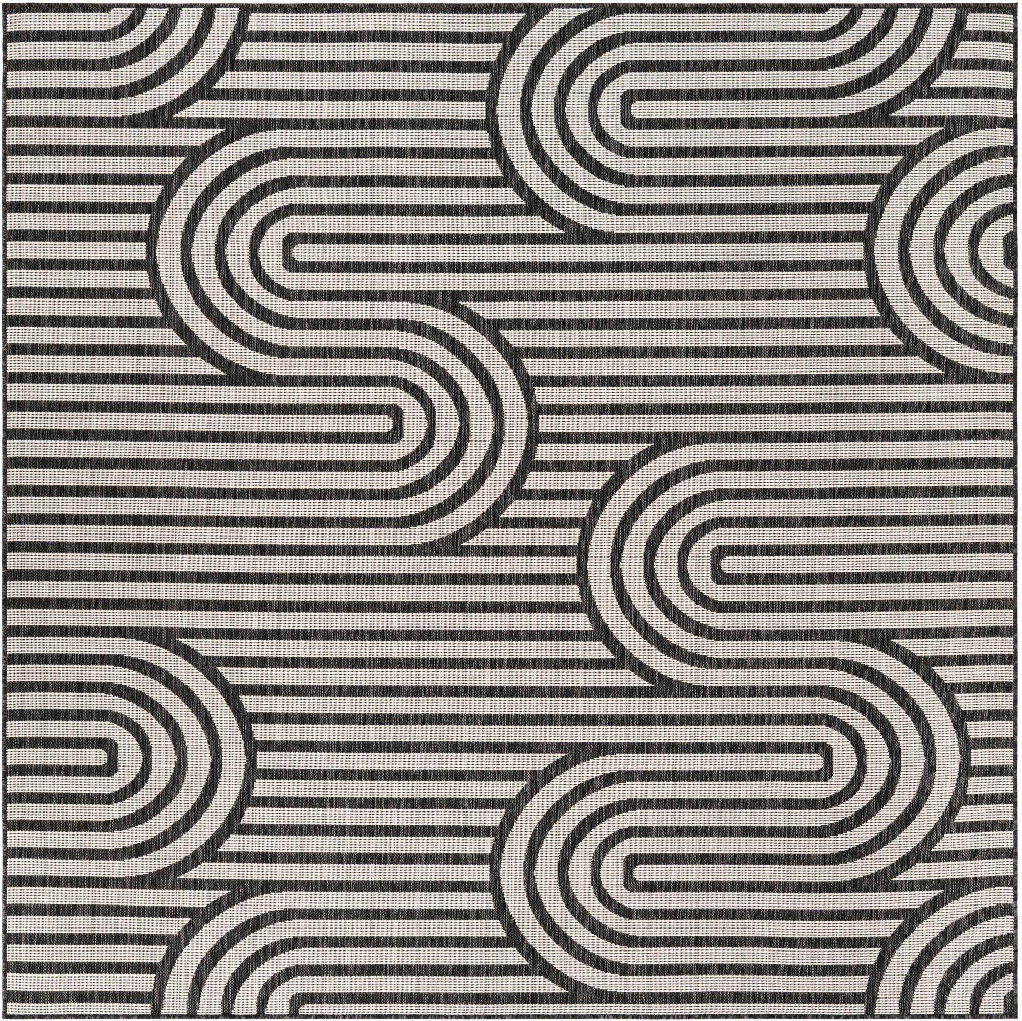  7' 10 x 7' 10  Washable Modern Indoor / Outdoor Square Rug