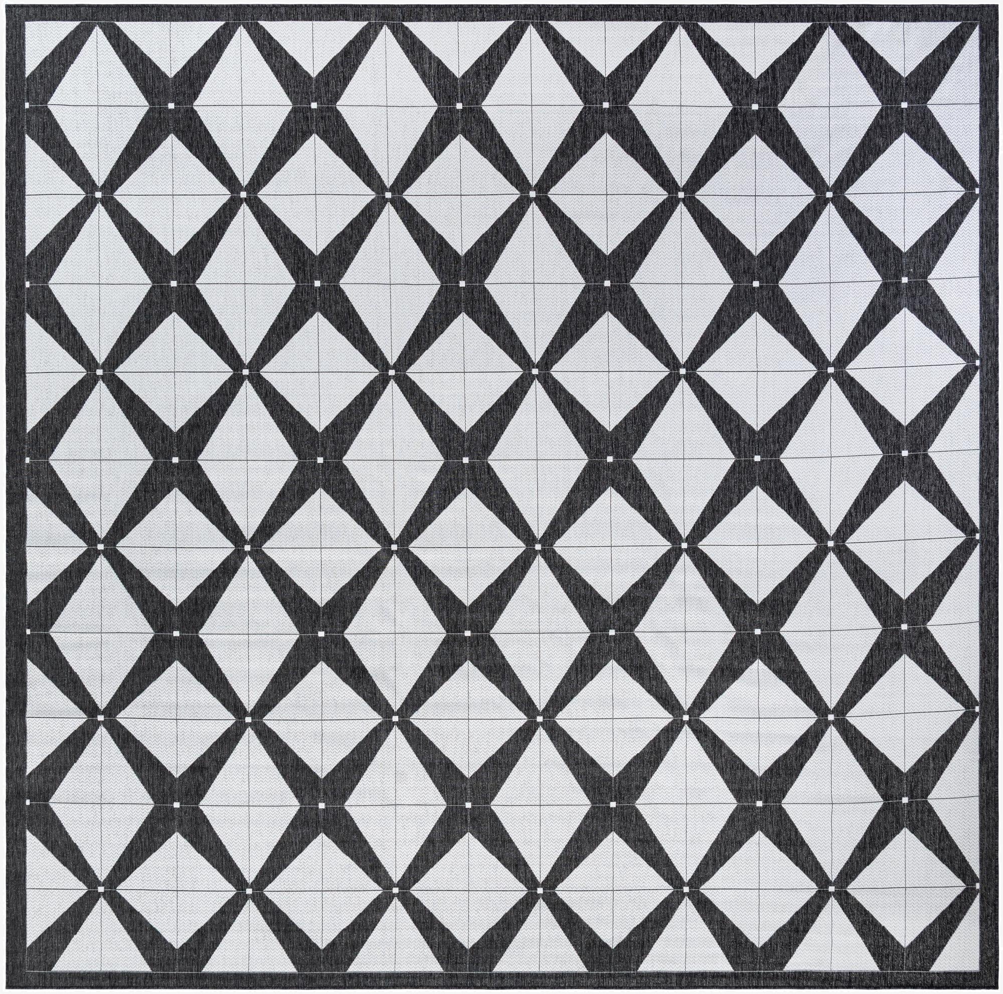  13' x 13'  Washable Modern Indoor / Outdoor Square Rug