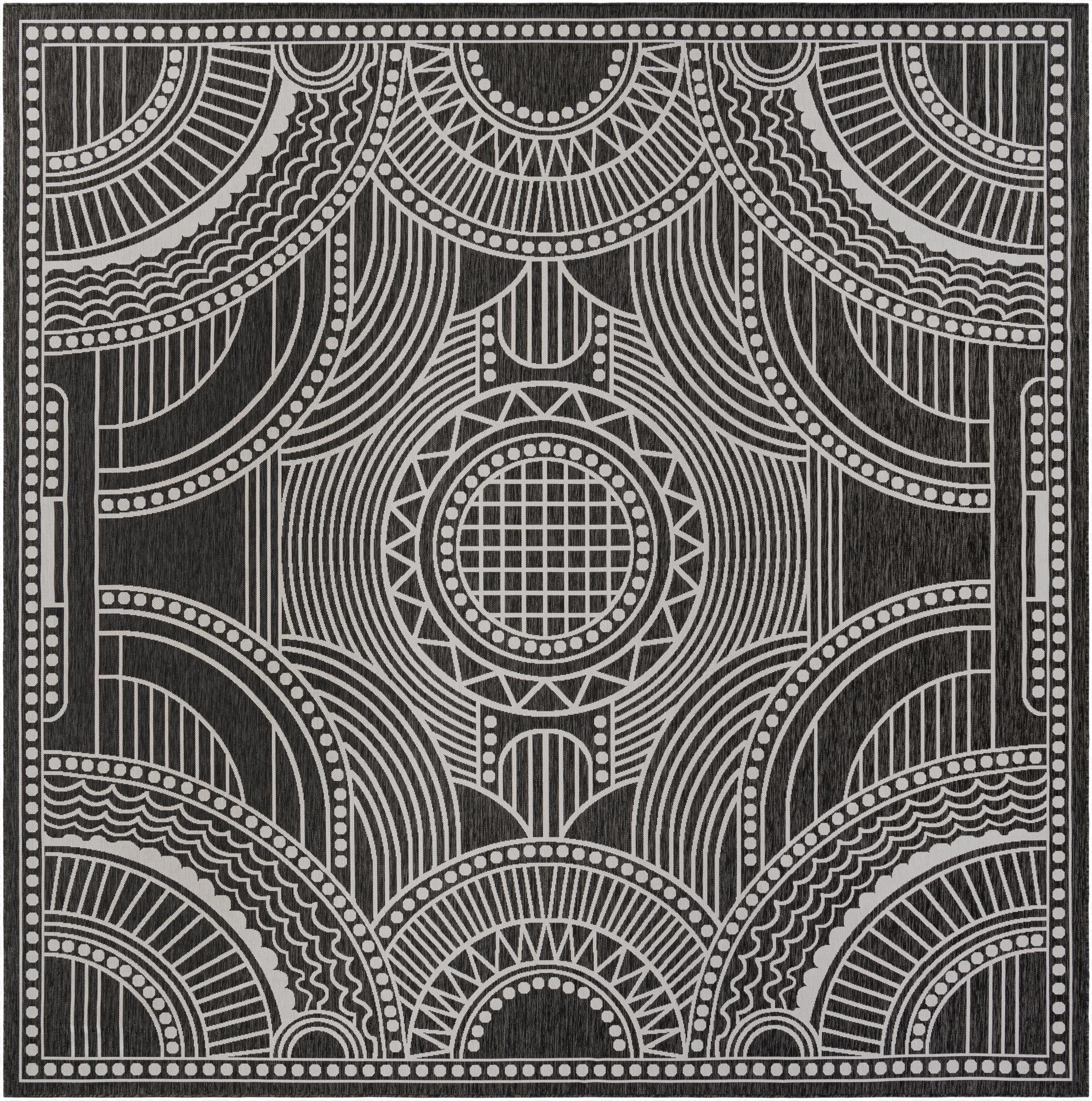  13' x 13'  Washable Traditional Indoor / Outdoor Square Rug