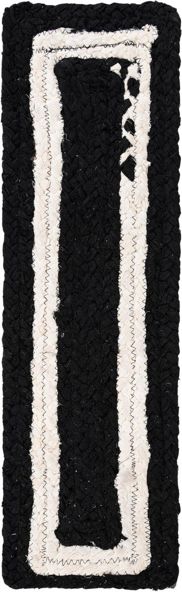  0' 9 x 2' 6  Hand Braided Chindi Stair Rug