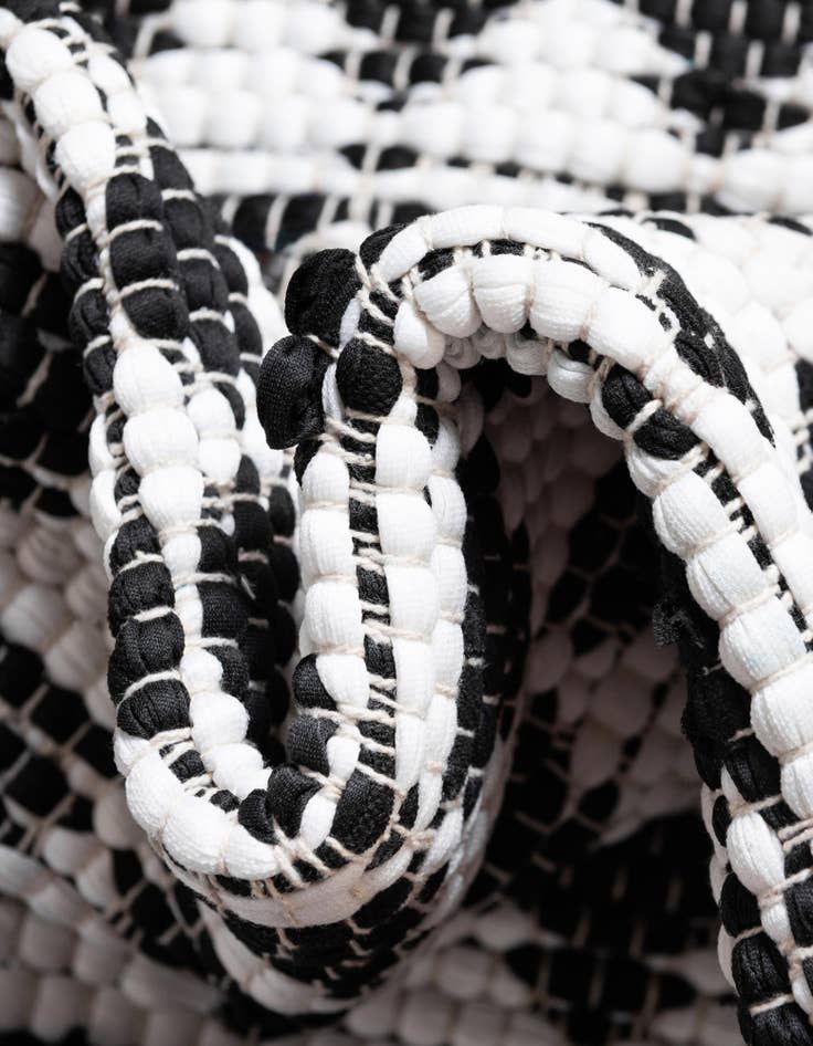 Detail image of  0' 9 x 2' 6  Hand Woven Chindi Jute Stair Rug