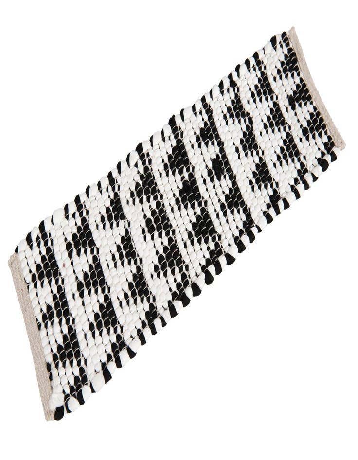 Detail image of  0' 9 x 2' 6  Hand Woven Chindi Jute Stair Rug