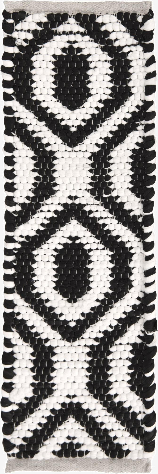  0' 9 x 2' 6  Hand Woven Chindi Jute Stair Rug