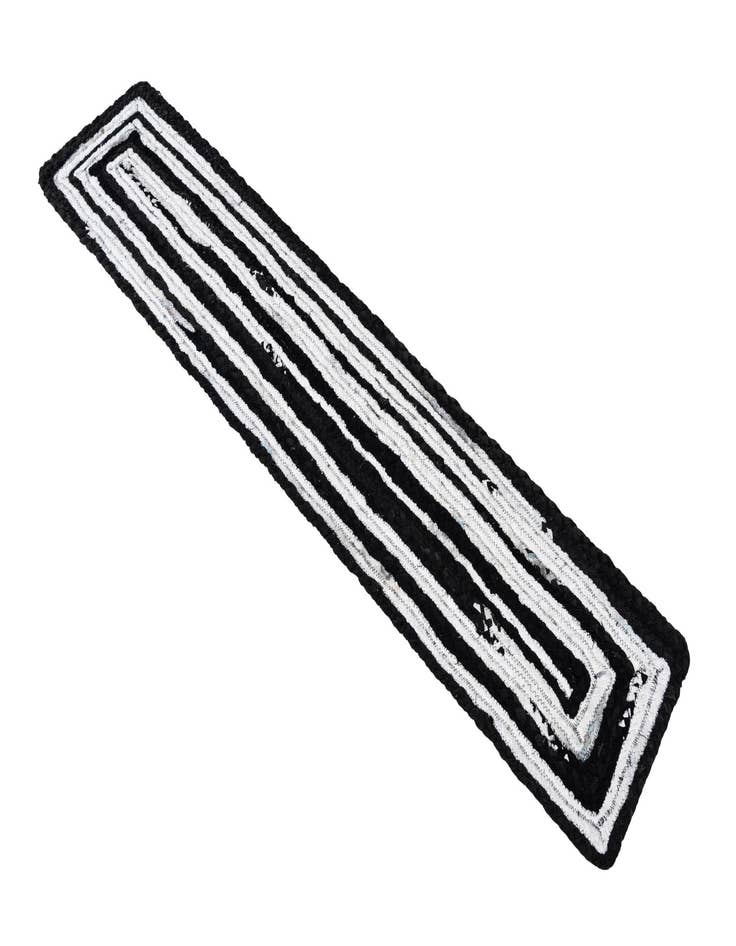 Detail image of  1' 2 x 6' 1  Hand Braided Chindi Table Runner Rug