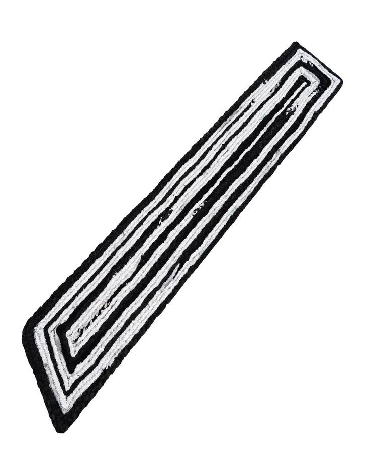 Detail image of  1' 2 x 6' 1  Hand Braided Chindi Table Runner Rug