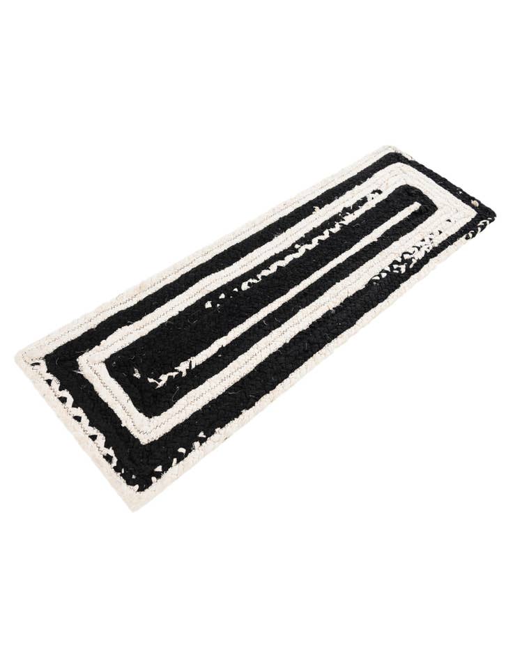 Detail image of  1' 2 x 4' 1  Hand Braided Chindi Table Runner Rug